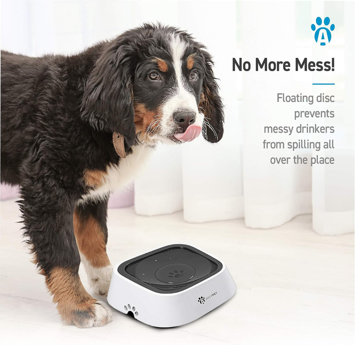 No-Spill Dog Water Bowl, Anti-Splash Pet Slow Drinking Water Feeder, Spill Proof Travel Bowls for Large Medium Small Dogs and Cats