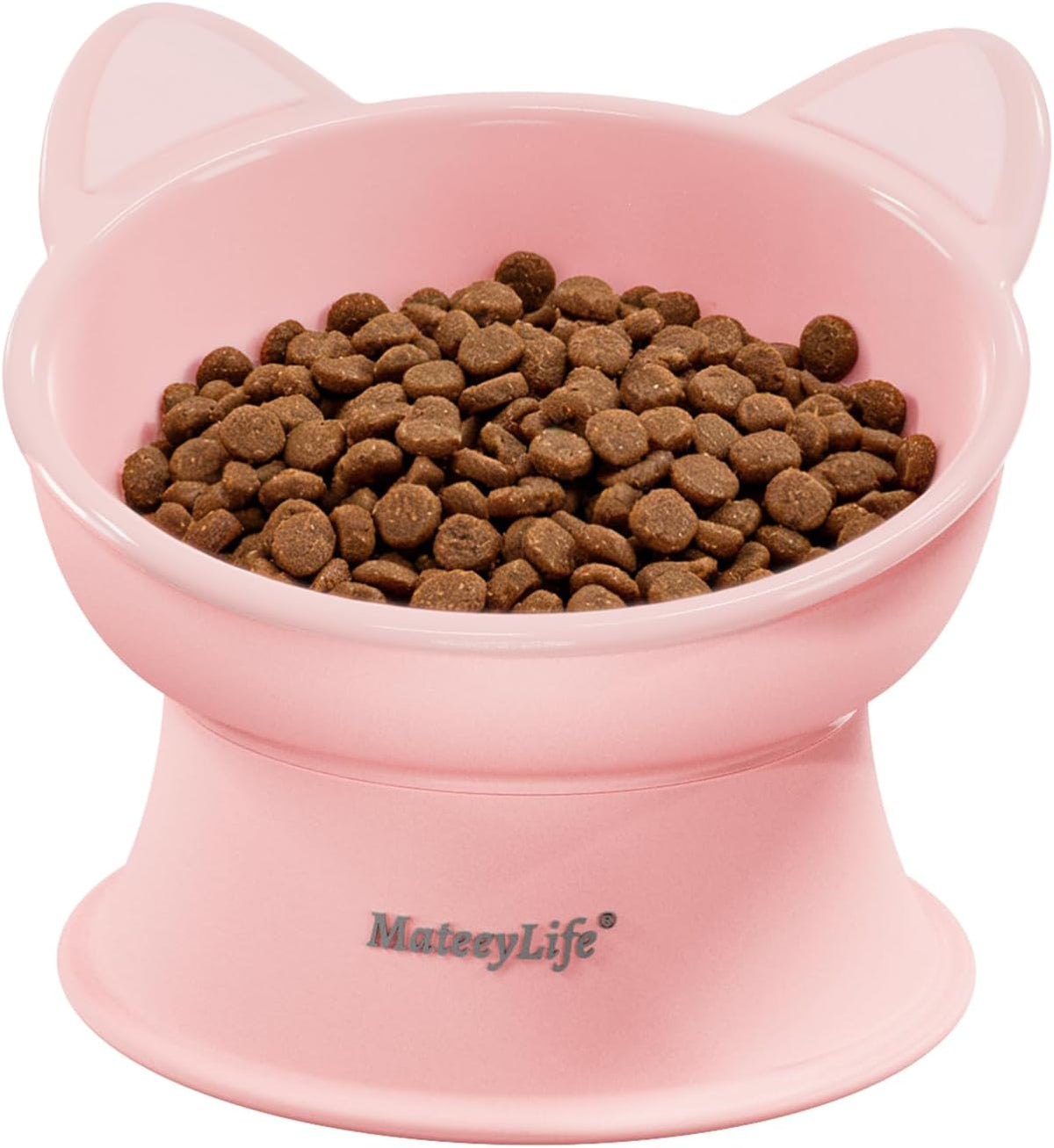 Raised Cat Bowls, Cat Food Bowl Elevated for Kittens & Small Dogs, 15°Tilted Protect Pets' Neck and anti Vomiting, Whisker Friendly Food & Water Feeding Bowl, 6 Oz Each - Blue