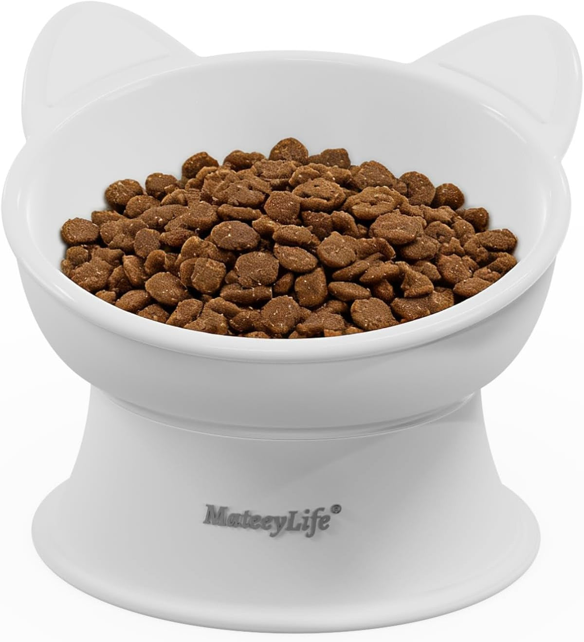 Raised Cat Bowls, Cat Food Bowl Elevated for Kittens & Small Dogs, 15°Tilted Protect Pets' Neck and anti Vomiting, Whisker Friendly Food & Water Feeding Bowl, 6 Oz Each - Blue