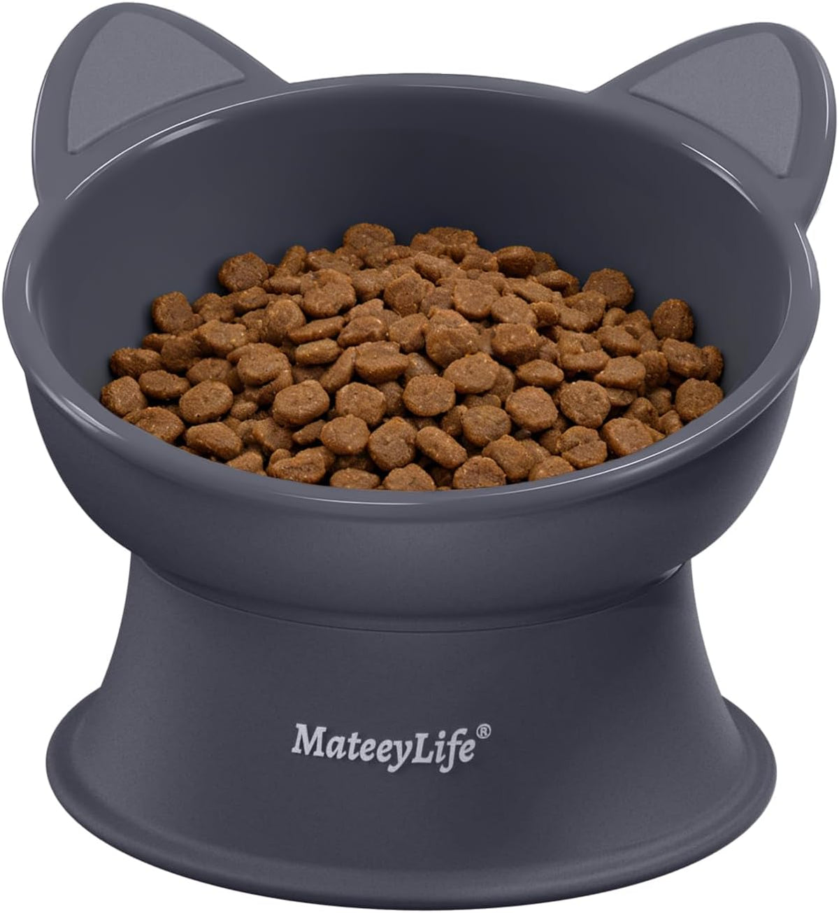 Raised Cat Bowls, Cat Food Bowl Elevated for Kittens & Small Dogs, 15°Tilted Protect Pets' Neck and anti Vomiting, Whisker Friendly Food & Water Feeding Bowl, 6 Oz Each - Blue
